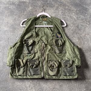 Vintage Air Force Vest Mens XL Green OG 107 E-1 Radio Carrier 50s Korean War USA